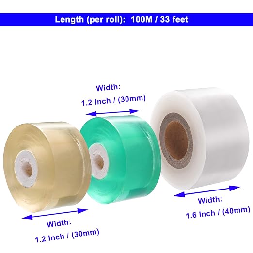 Grafting Tapes, 30 Rolls Garden Tapes for Plants 328Ft/100M Each, Self-Adhesive Plants Repair Poly Budding Tapes, Stretchable Floristry Film Fruit Tree Grafting Tool