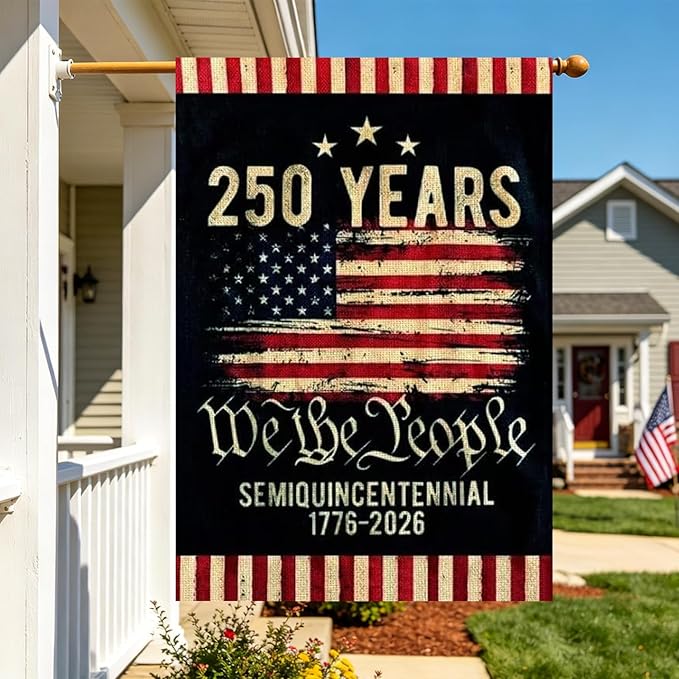 250 Anniversary Usa Garden Flags for Outside,250 Anniversary USA Flag with Stars Stripes 1776-2026,250th Anniversary America Semiquincentennial Commemorative Patriotic 4th of July Decorations Yard Sign Double-Sided House Flag Waterproof 250 Year Americ...