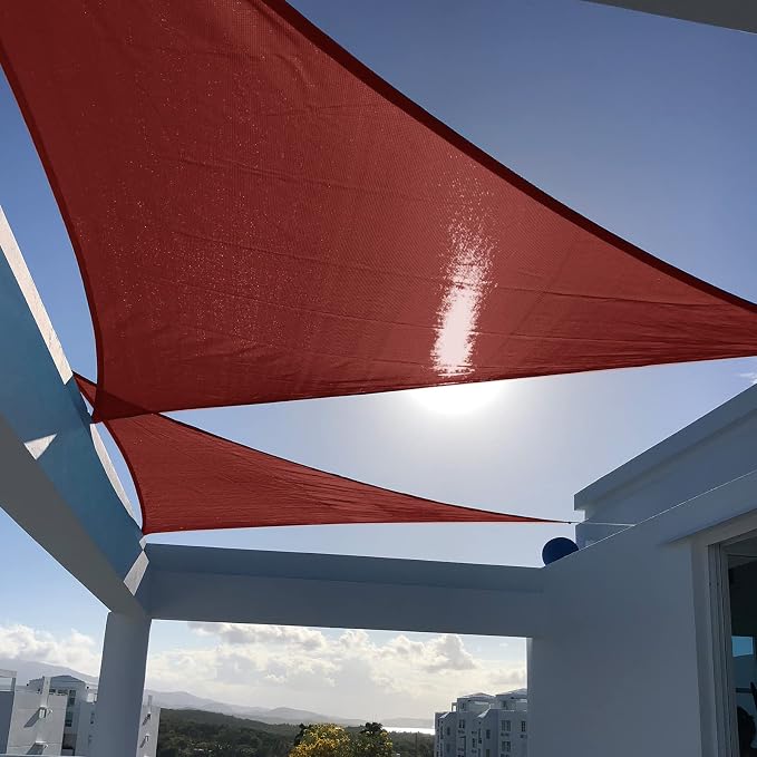 SUNNY GUARD Custom Size 6'x8'x10' Terra Red Sun Shade Sail Right Triangle UV Block Shade for Backyard Yard Patio Deck Garden(Customized)