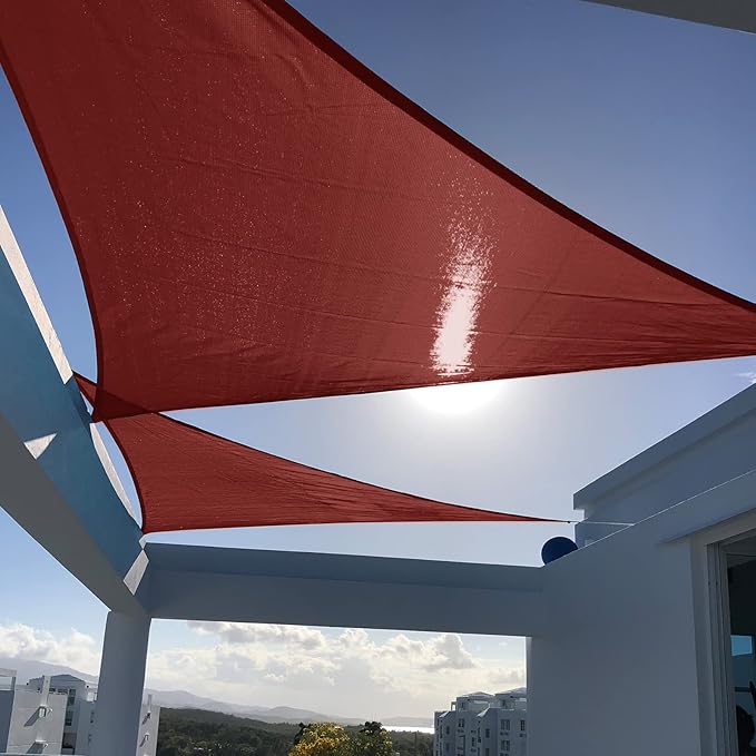SUNNY GUARD Custom Size 7'x9'x11.4'Terra Red Sun Shade Sail Right Triangle UV Block Shade for Backyard Yard Patio Deck Garden(Customized)