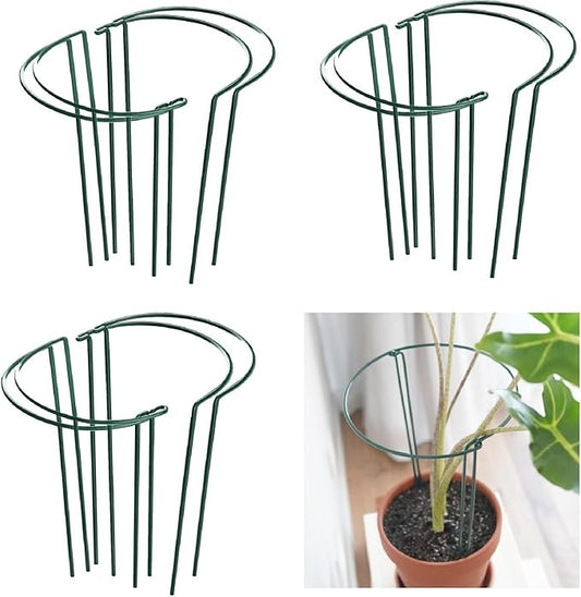 12 Pack 15.8 Inch High Plant Stake,Garden Plant Support,Half-Round Peony Cage Plant Ring Hoop
