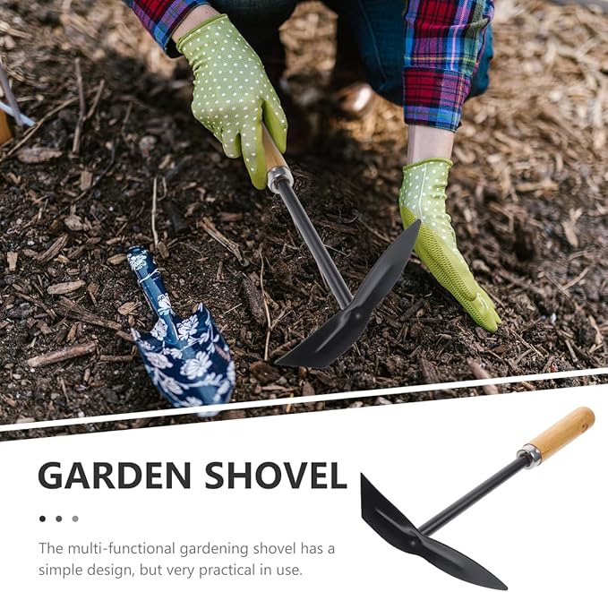 2pcs Garden Trowel Hand Shovel Small Metal Spade with Wood Handle for Planting and Loosening Soil in Garden and Patio Use