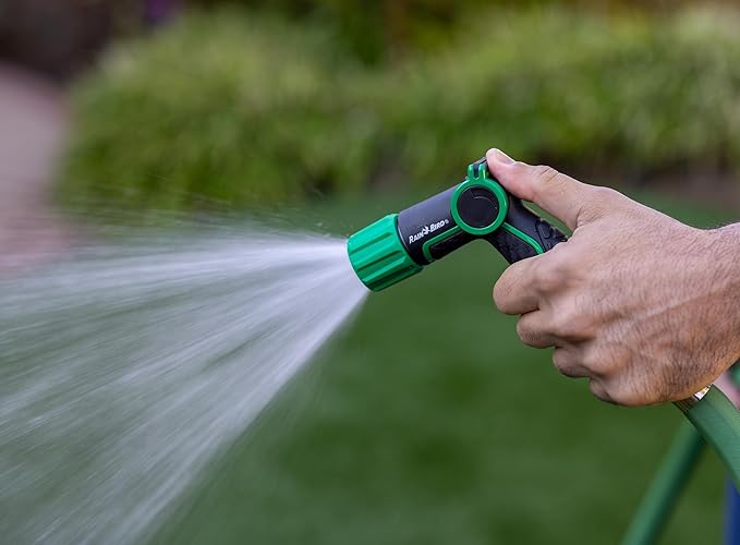 Rain Bird TCNZLADJ Garden Hose Nozzle, Thumb Control, Carbon Fiber Texture, Adjustable Spray Patterns