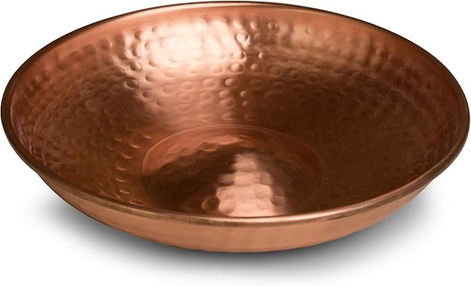 Monarch Abode Deck Mounted Bird Bath & Bird Feeder for Outdoors – Pure Copper Hand Hammered Birds Bath Bowl w/Detachable Iron Clamp, Birdfeeder and Birdbath for Outdoors Garden Backyard