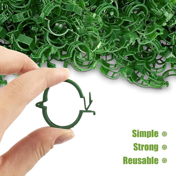 300 PCS Secured Plastic Plant Clip 2025 New Plant Support Clips Tomato Trellis Crop Clip for Plant Vegetables Fruit Flower (Green)