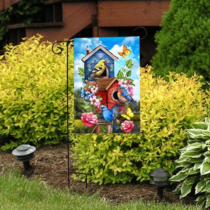 Briarwood Lane Floral Birdhouses Garden Flag