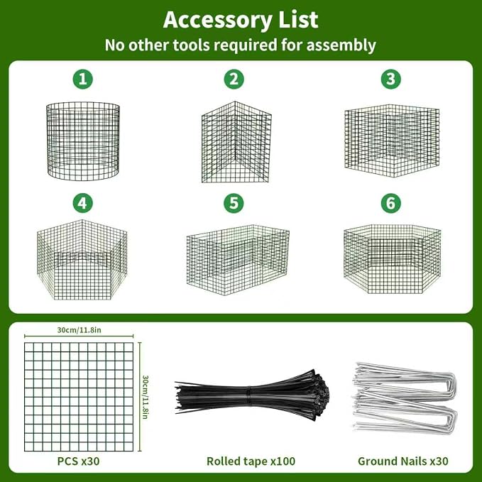 10 Packs Round Plant Protector from Animals,Metal Wire Mesh Garden Plant Cages for Outdoor Gardening Supplies, Garden Protection Rabbits Chickens Ducks for Vegetables, Flowers, Shrubs (12'' x 12'')