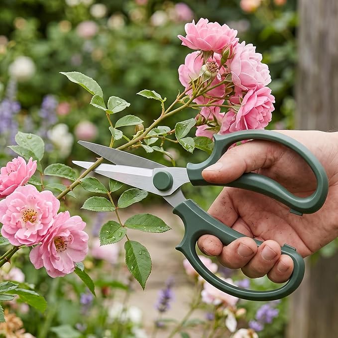 Garden Flower Scissor, Stainless Steel Floral Scissors, Pruning Shears for Garden Floral Pruning Branches Leaves, Gardening Tool, Green