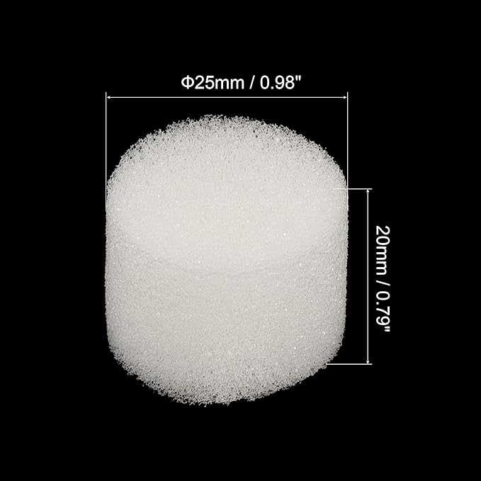 MECCANIXITY 50pcs Hydroponic Sponges, 1" Growing Media Cylindrical Sponges for Home Vegetable Flower Planting, White
