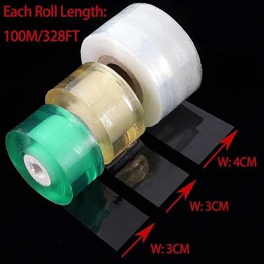 KEILEOHO 18 Pcs Grafting Tape, Stretchable Self Adhesive PVC Film for Plants & Fruit Trees, Garden Plant Nursery Tape for Repair, Budding, Propagation, Garden Grafting & Nursery Supplies, 3 Color