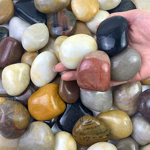 FANTIAN 40 lbs Large River Rocks for Outdoor Landscaping, 2-3 Inch Natural Decorative Pebbles for Potted Plants Aquarium Fountain Garden Rocks and Yard Paving Stones