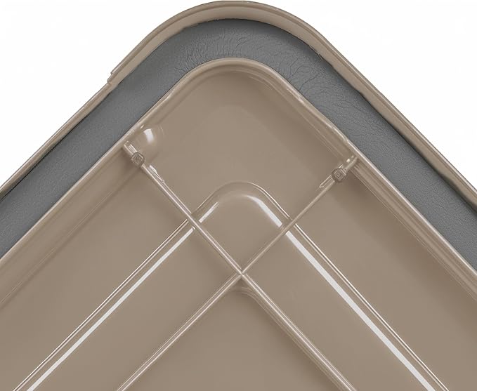 IRIS USA 4-Pack Gasket Box, 41 Quart Weather-Resistant Storage Bins with Latching Lids,Heavy-Duty Organizing Containers for Closet, Bathroom, and Office -