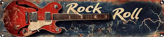 Vintage Tin Sign Retro Metal Rock Roll Signs For Home Decor Stylish Wall Art Plaques Gift For Music Room Home Bathroom Kitchen And Gothic Wall Decor In Every Room 4x16 In