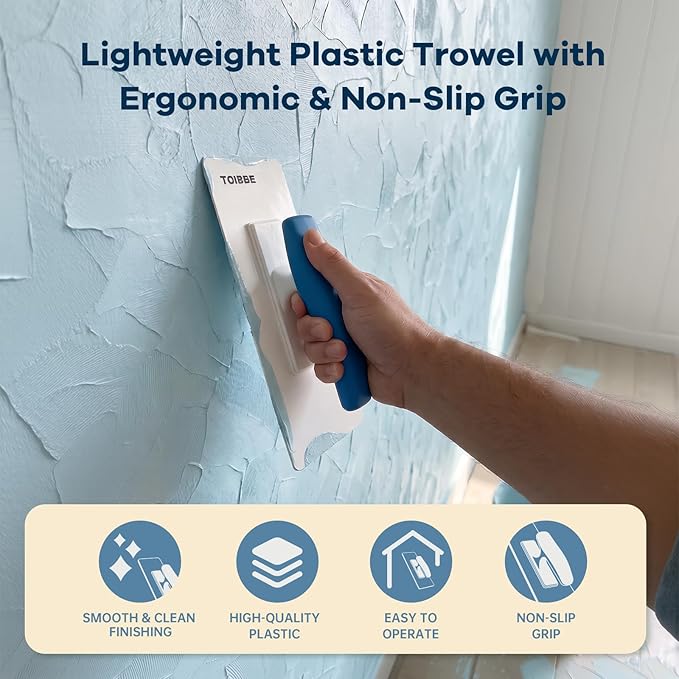 Plastic Trowel with Comfortable Blue Grip Handle, Plastering and Finishing Tool (KJ-BP00002)