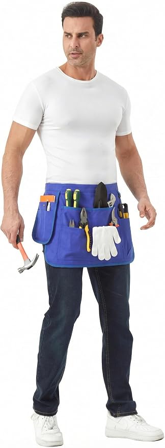 Nanxson Tool Apron Half Canvas Apron With Muti-Pockets for Home Garden Painting Crafting Woodworking CFG003