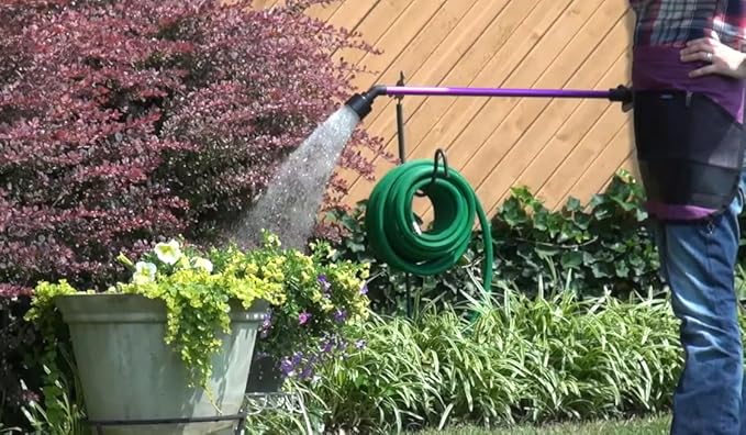 Dramm Touch N Flow Rain Wand Full Watering Flow Trigger Style Shut Off Valve with Lock, for Garden, Yard, Watering Plants, Hanging Baskets, 11 Gallons Per Minute, Yellow, 30 Inches Long