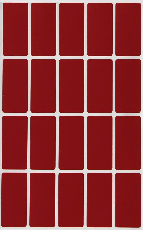 Royal Green Rectangular Color Coding Stickers 1.57inch x 0.75 inch Rectangle Label in Red Velvet (40mm x 19)- 1000 Pack