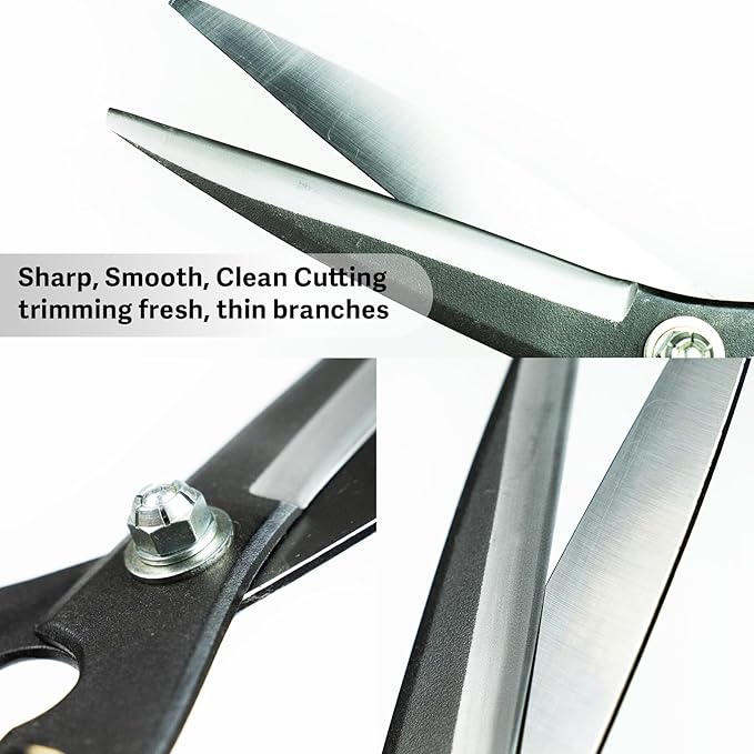 Japanese Hedge Shears, HOUNEN Professional Bypass Pruning Shears with Yasugi Steel Blades for Precise Hedge and Shrub Trimming