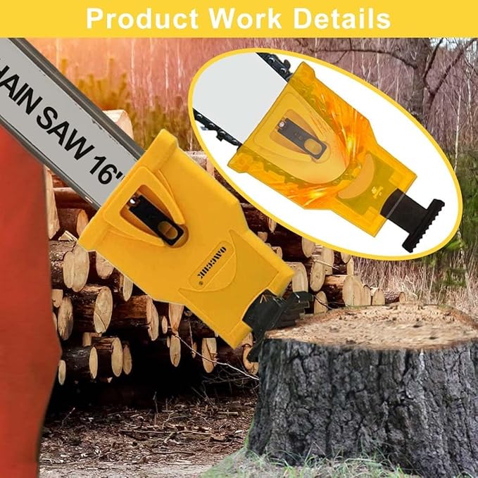 Chainsaw Sharpener with Grinding Stones, Portable Chain Sharpener Tool for 12''-22'', Universal Chainsaw Sharpening Kit for Fast & Easy Chain Blade Sharpening