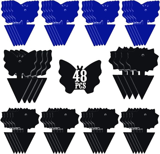 USKICH Sticky Traps Gnat Killer Fruit Fly Traps Non-Toxic and Odorless Fungus Gnat Traps Insect Traps Black Sticky Trap for Indoor and Outdoor Plants（48Pcs Black）