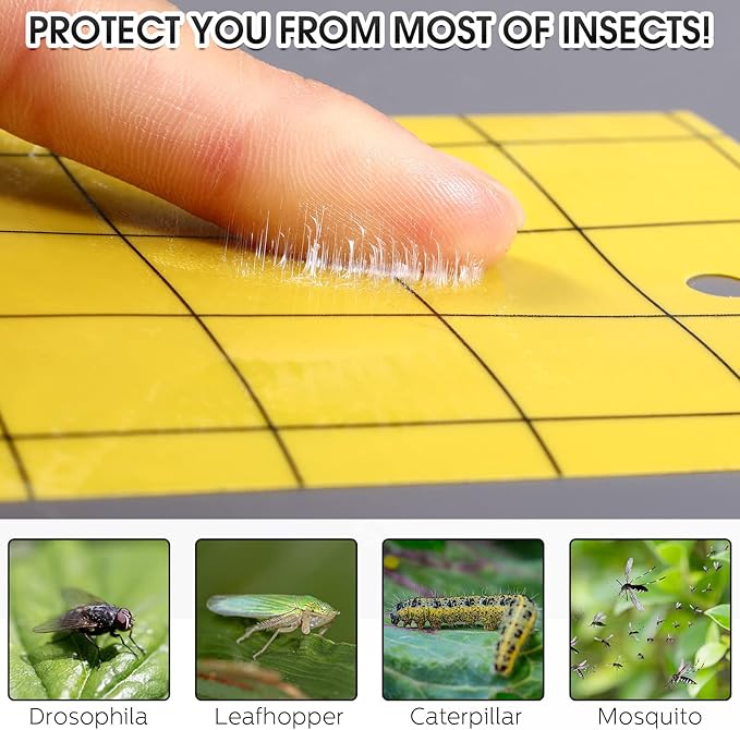 Qualirey 150 Sticky Trap for Gnats 3 x 5'' Dual Side Sticky Fruit Fly Trap with Tie Plant for Flying Insect Fungus Bugs Flying Catcher for Indoor (Yellow)