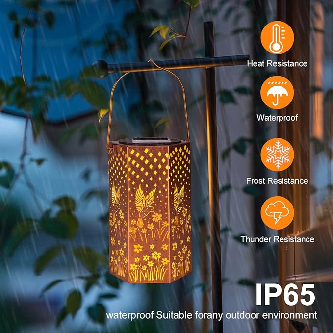 Eandisom Birthday Gifts for Women, 4 Pack Hummingbird Solar Lanterns
