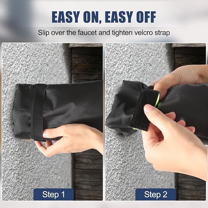 4Pack Outdoor Faucet Covers for Winter Freeze Protection 8.5″x5.9″x1.9″ Thicker Hose Bib Covers for Wall Taps Outside, Insulated Bags Spigot Cover with Unique Reflective Strips, Christmas Gifts