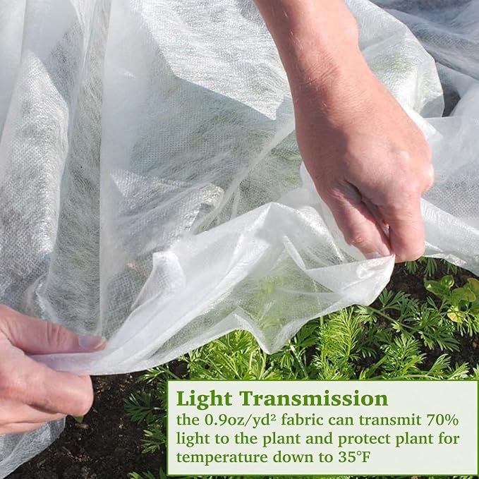 Plant Covers Freeze Protection 10x50ft Floating Row Cover 1.5oz/yd² Plant Covers for Winter Garden Fabric for Cold Sun Protection