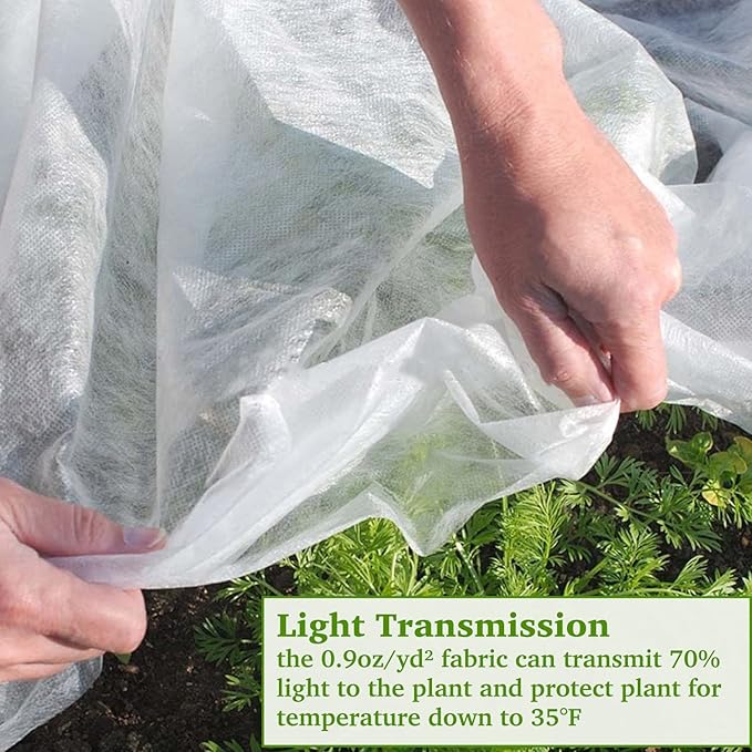 Plant Covers Freeze Protection 10x50ft Floating Row Cover 0.9oz/yd² Plant Covers for Winter Garden Fabric for Cold Sun Protection