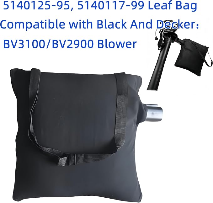 5140125-95 Leaf Blower Vacuum Vac Shoulder Bag Compatible with Black & Decker BV3100/BV2900 Blower Replacement Leaf Bag 5140117-99