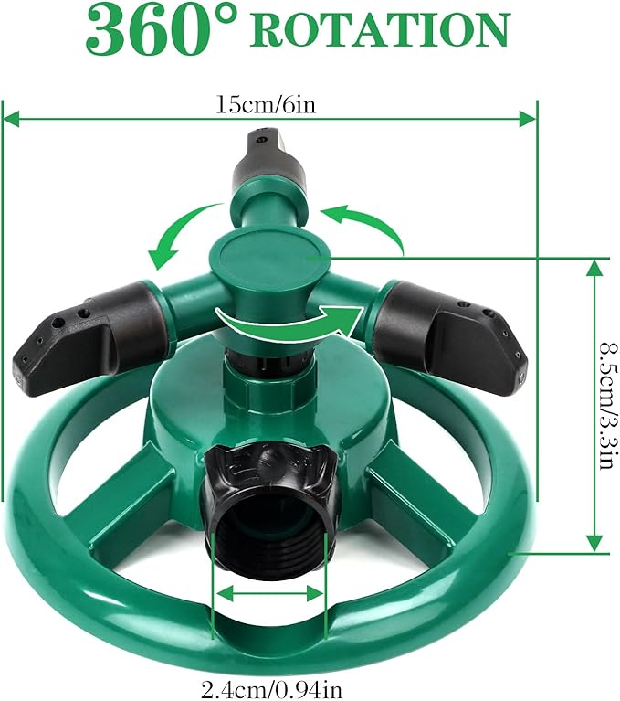 Sprinklers for Yard, Water Sprinkler for Lawn, 360 Degree Rotating Lawn Sprinkler for Yard Large Area, Sprinklers for Kids, Pets Playing