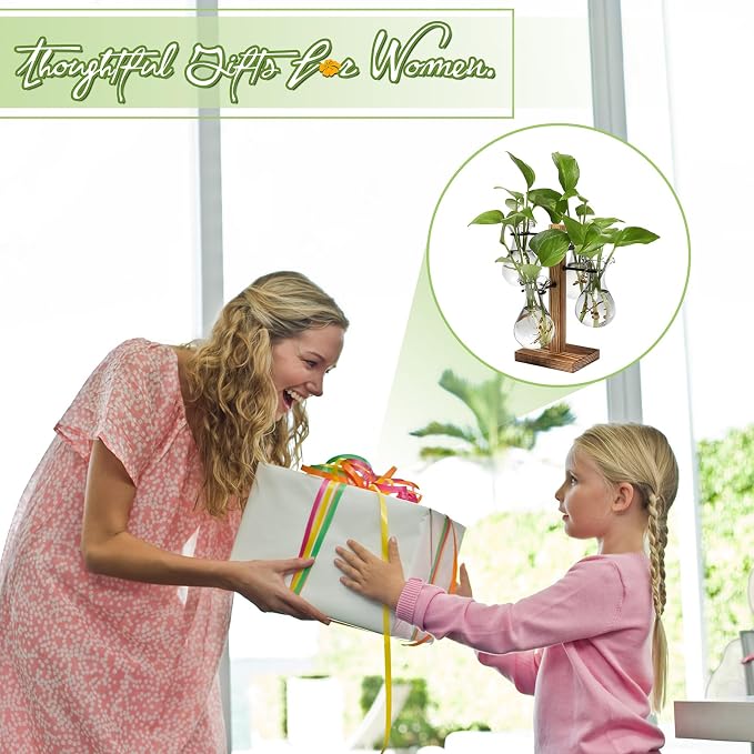 Plants Propagation Stations Bulb Glass Propagation Birthday Gift for Women Garden Plant Lovers - 4 Bulb