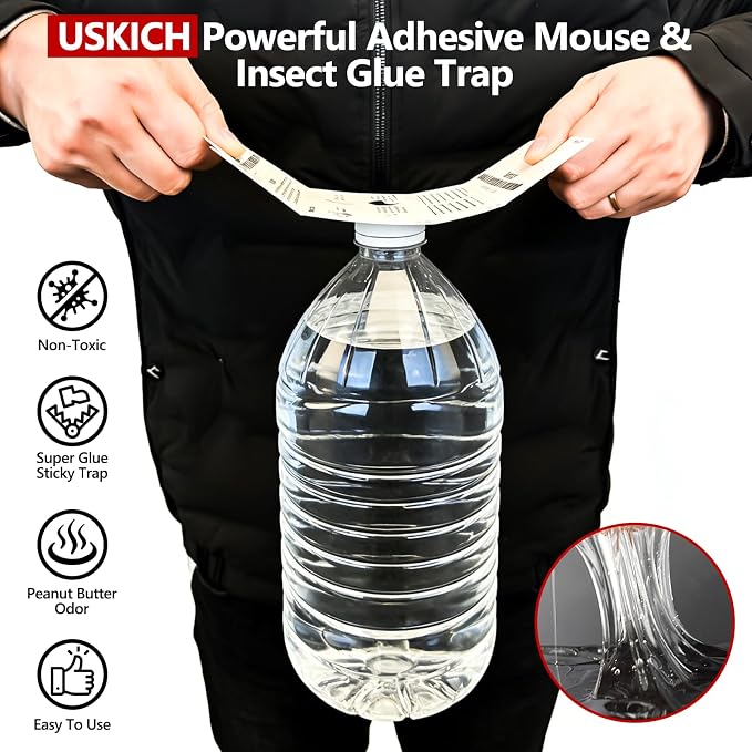 16 Pack Mouse Glue Trap,Mouse Traps Indoor for Home,Adhesive Bugs Roach Spider Insect Traps,Sticky Mouse Traps,Bulk Glue Traps for Mice