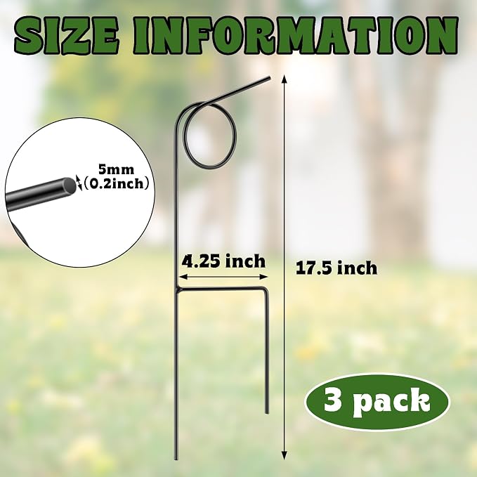 Teenyyou 3 Pcs Plant Protection Hose Guide 17.5 Inch Heavy Duty Metal Garden Stakes Plant Saving Water Hose Holder Lawn & Garden Watering Equipment 360 Degree Rotation for Yard Lawn