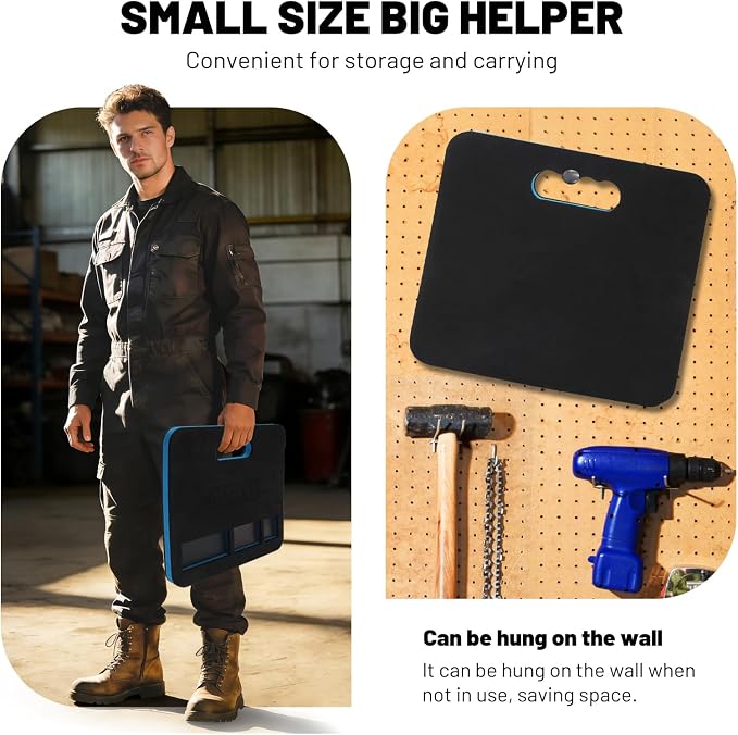 Mechanic Mat for Working Under Car, Magnetic Slot for Storing Screws or Small Accessories, Thick Kneeling Pad with Handle for Mechanics, Garage, Gardening, Gym, Camping, Creeper