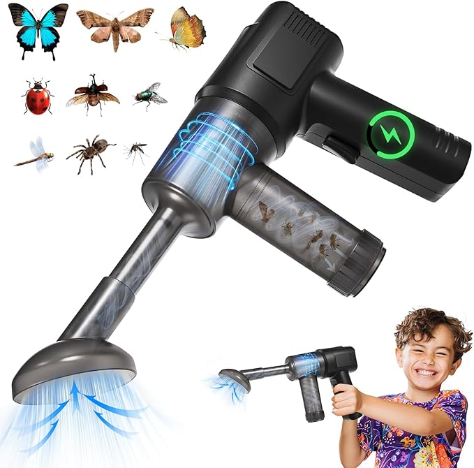 2026 Bug Vacuum Catcher,Cordless Handheld Spider&Insect Catcher with Strong Suction,USB Rechargeable Bug Sucker for Stink Bugs,Moths,Cockroaches,Flies,Indoor Home Car Kitchen Use,Safe for Kids&Adults