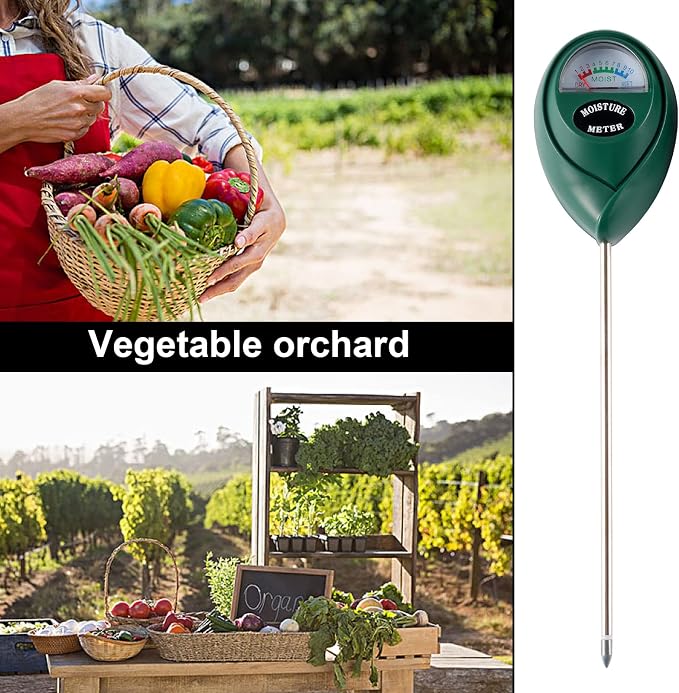 2 Packs Soil Moisture Meter, Plant Water Meter for House Plants, Soil Tester Test Kit Soil for Garden Lawn Farm Indoor & Outdoor Use, No Battery Required (Green)