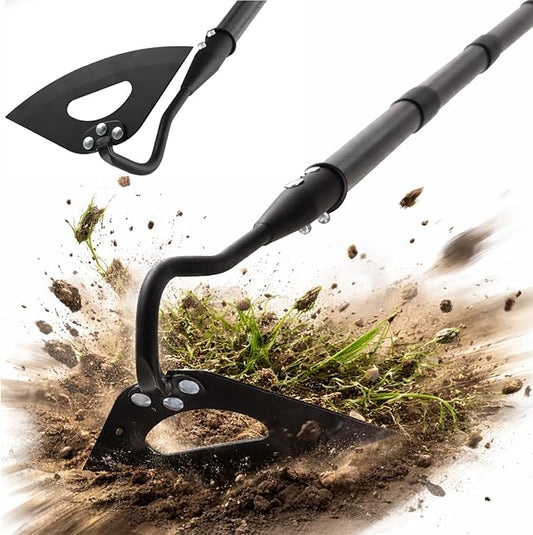 Hollow Garden Hoe - Heavy Duty Triangle Weed Hoes for Gardening,68" Adjustable Long Handle, Sharp Blade Hand Weeding Tool for Vegetable Gardens, Flower Beds, Lawn Edges & Tight Spaces