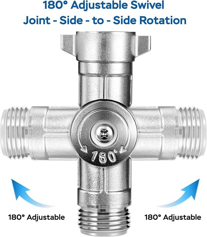 180° Swivel Chrome Plated Brass Garden Hose Connector Water Hose Adapter, 3/4-11.5NH Garden Hose Fittings Water Hose Connector for Irrigation/Car Wash/Patio Cleaning
