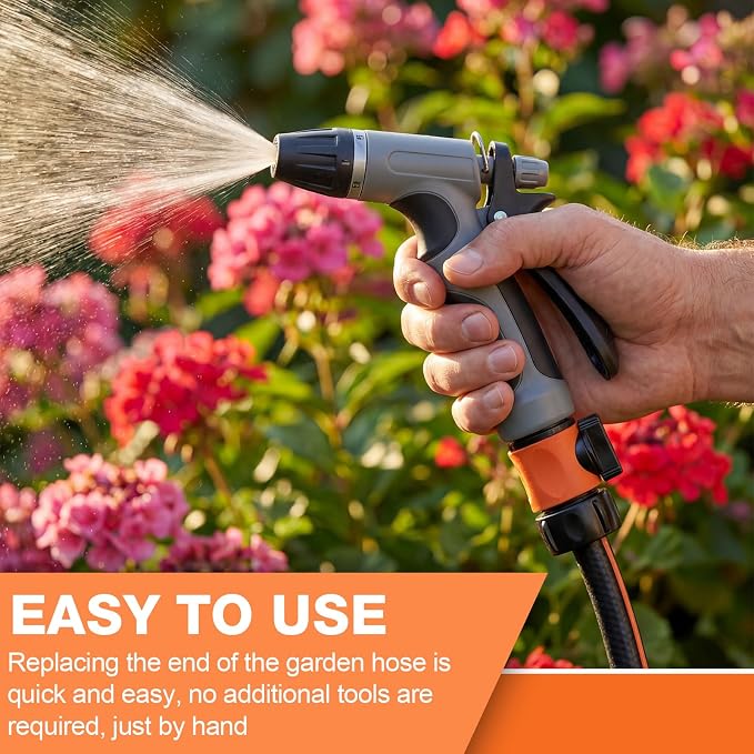 Hotop 12 Pcs Garden Hose Shut Off Valve Plastic Connect Water Hose Turn Off Valve with Anti Leak Standard 3/4 Inch Thread and Rubber Gaskets (Orange)