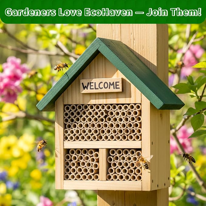 Mason Bee Tubes 300 Pack - Kraft Paper Bee Nesting Tubes for Mason Bees, 5/16" x 6" Size, Ideal for Filling Mason Bee Houses and Garden Pollination