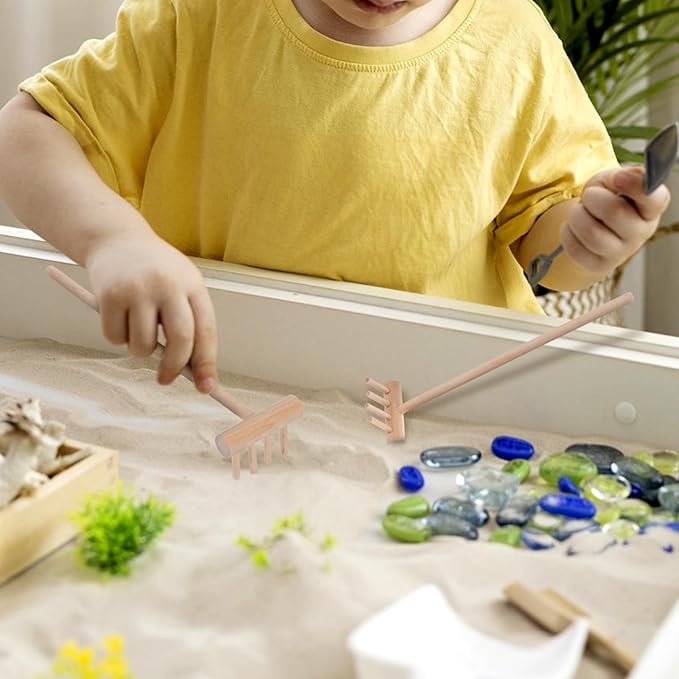 YARNOW 30 Pcs Mini Zen Garden Rakes Bulk, Miniature Sand Rake for Tabletop Meditation and Decorative Sandbox Accessories