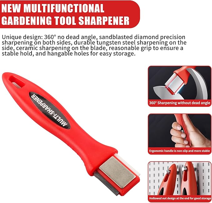 Garden Tool Sharpener,Tool Maintenance， suitable for all kinds of scissors, knives, axes and other sharpening