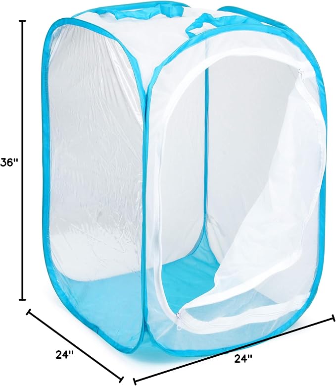 RESTCLOUD 36" Large Monarch Butterfly Habitat, Giant Collapsible Insect Mesh Cage Terrarium Pop-up 24 x 24 x 36 Inches