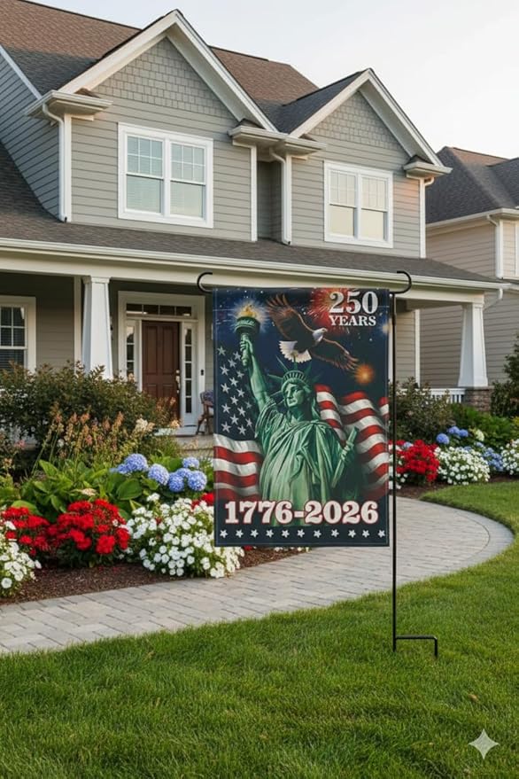 USA 250th Anniversary Garden Flags,America Garden Flags For Outside,12x18'',Double Sided Flag For Outdoor Garden Decor (Liberty)