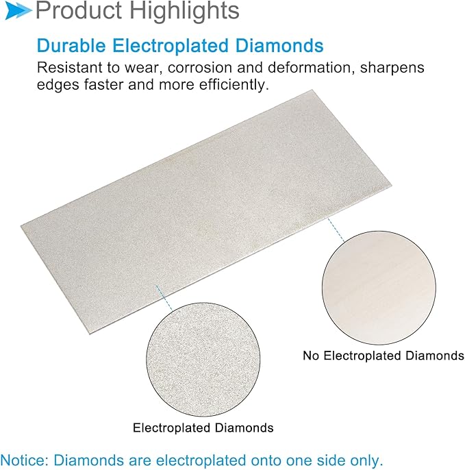 Diamond Whetstone Sharpening Stone, 240 Grit 6.69" x 2.95" Total Size, Sharpener Abrasive Tool - (Applications: for Metal Grinding)