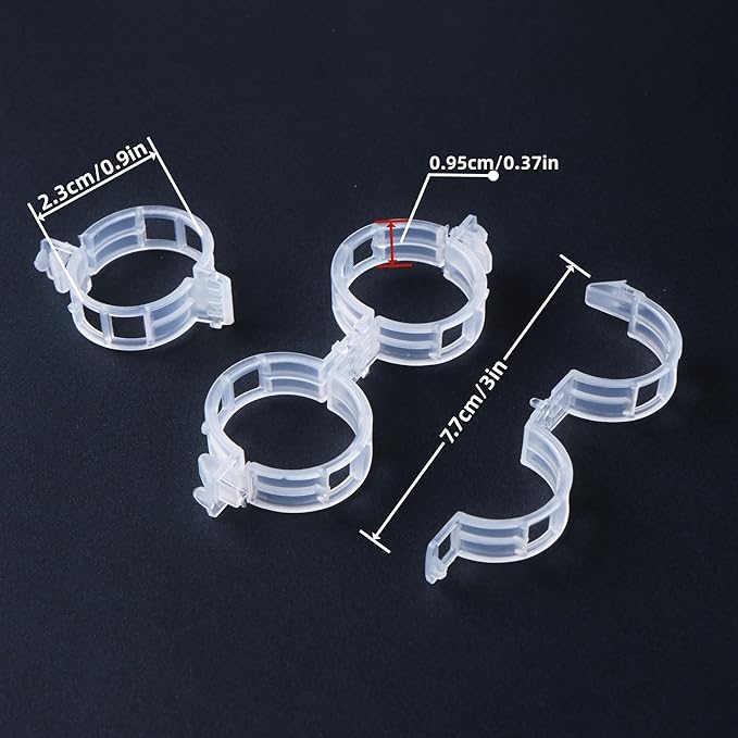 CIQIYO® 300 Pcs Plant Support Clips,Plastic Clips for Securing Plants,Tomato Vine Clips,Plant Fixing Clips,Garden Clips for Climbing Plants,Grape and Vine Vegetables (300, White)