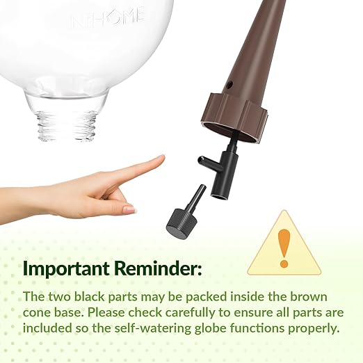NiHome Plant Self-Watering Globes for Busy Individuals & Travelers, Long-Lasting Moisture Consistent Dripper Spike for Indoor Plants, Adjustable Flow Valve Easy to Refill & Maintain (4-Pack)
