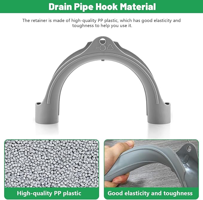 U Shape Washer Drain Hose Hook for Washing, Dishwashers, Sink Srain Hoses, U-Bend Hose Holder Hook Compatible with Samsung, GE Washing Machine Drain Hoses