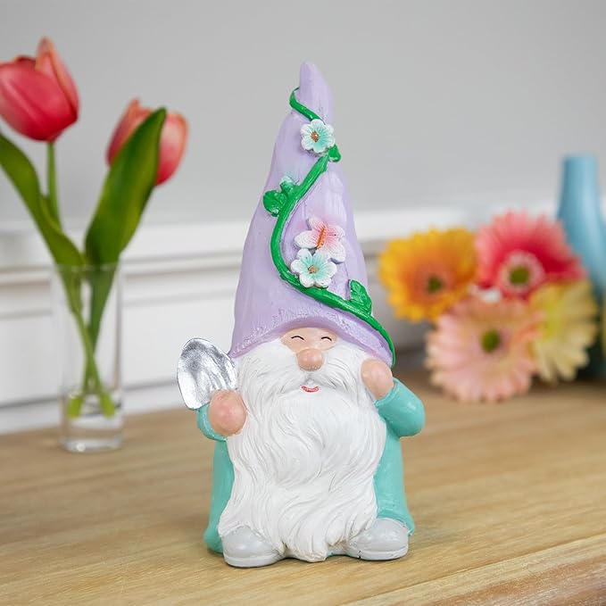 Northlight Happy Gardening Gnome with Shovel Outdoor Garden Statue - 8"